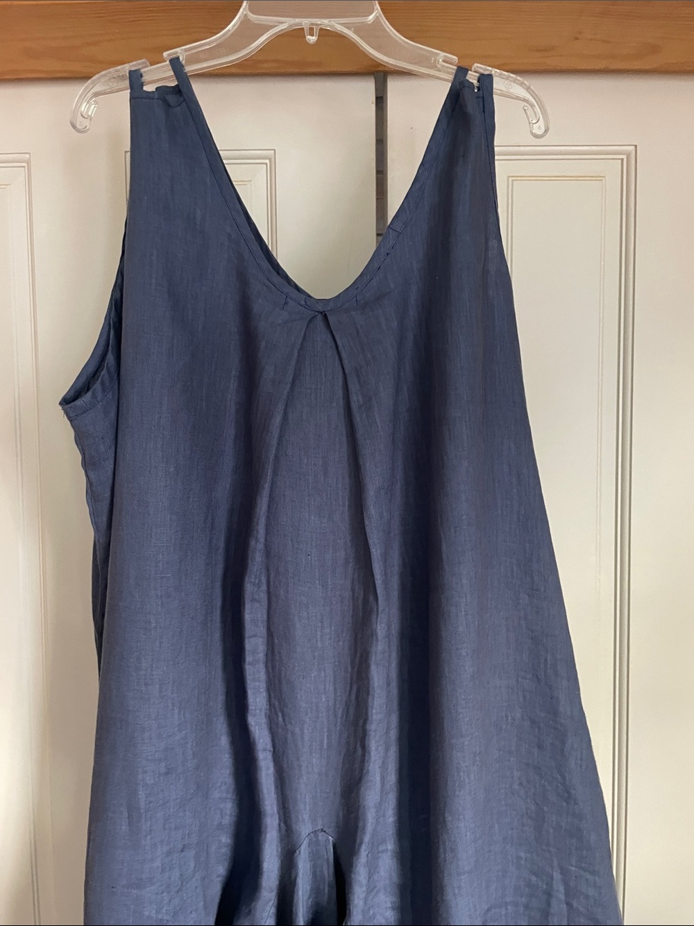 Sleeveless Linen Maxi Dress in Navy Blue Size 1X-3X - Picture 8 of 8